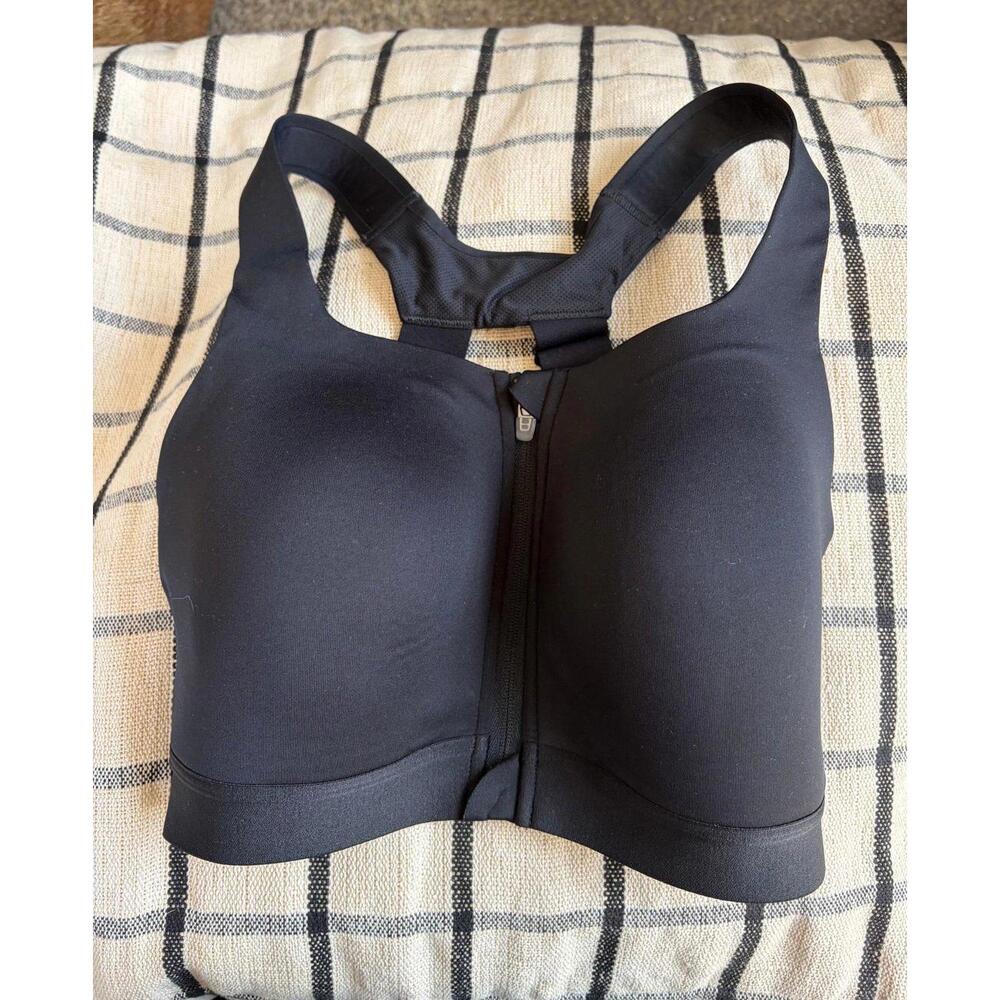 All in Motion zip front black sports bra high support size 34D (best for S).